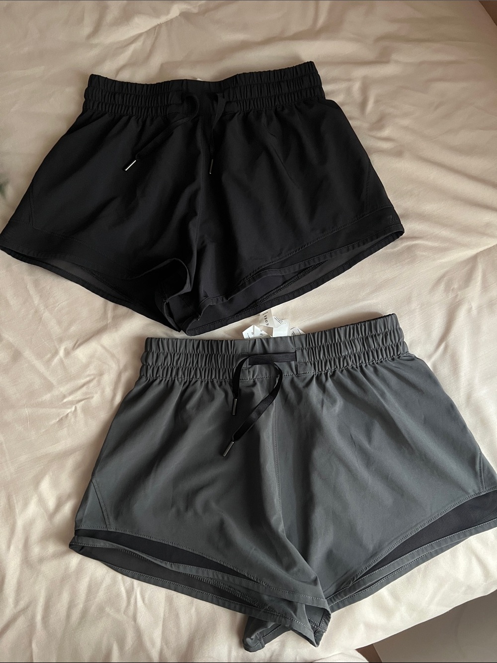 Stori Womens Drawstring Shorts - Black & Gray